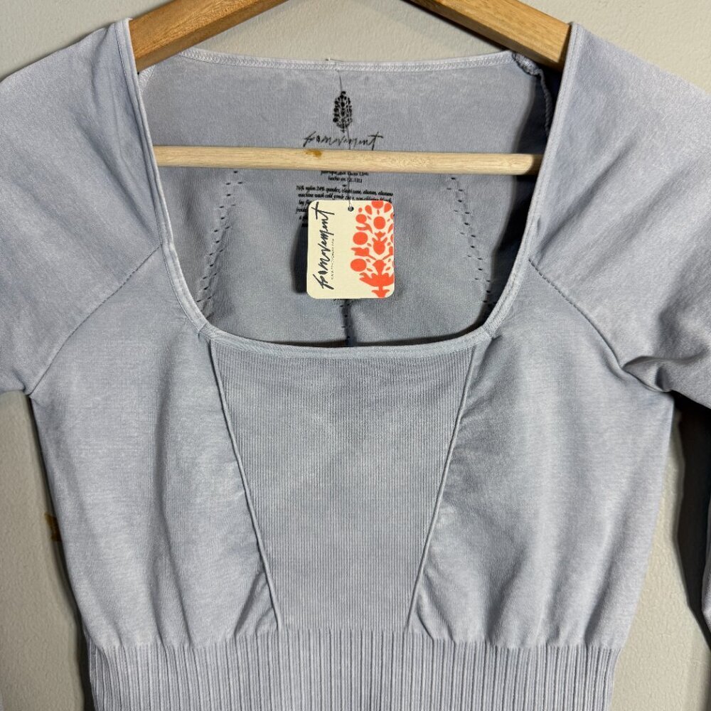 FP Movement Free People Good Karma Long Sleeve Jumpsuit Women's M/L Ice Gray NWT - Picture 8 of 16